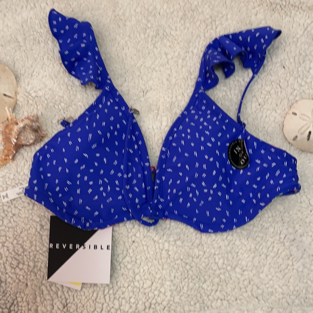 Vera Bradley Reversible Swimwear Bikini Top blue M (8-10)